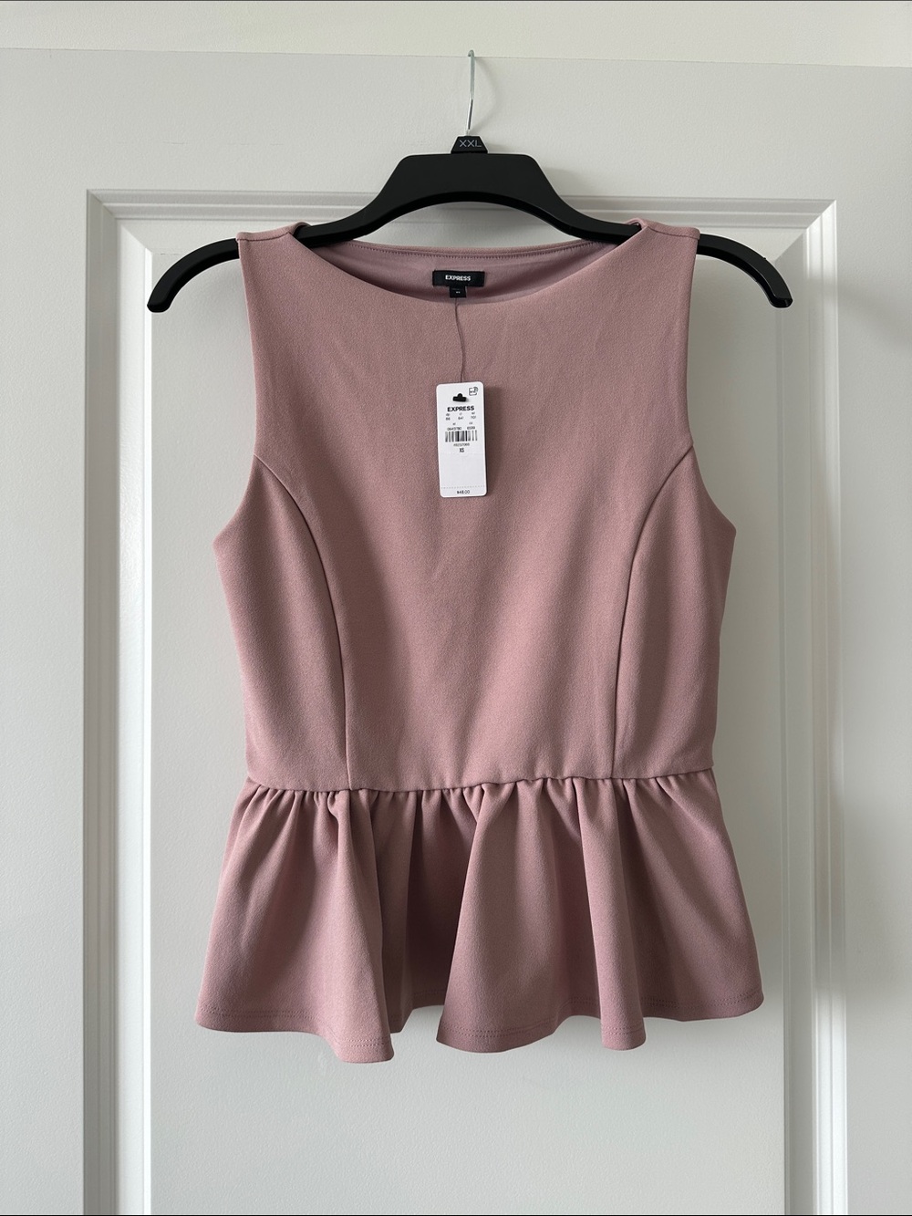 Express NWT Dusty Mauve Sleeveless Peplum Top XS